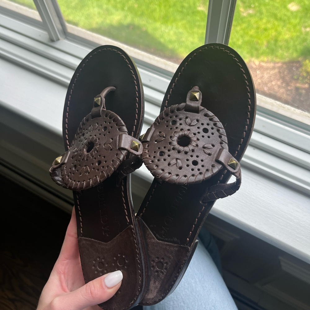 Jack Rogers Brown Leather Sandals